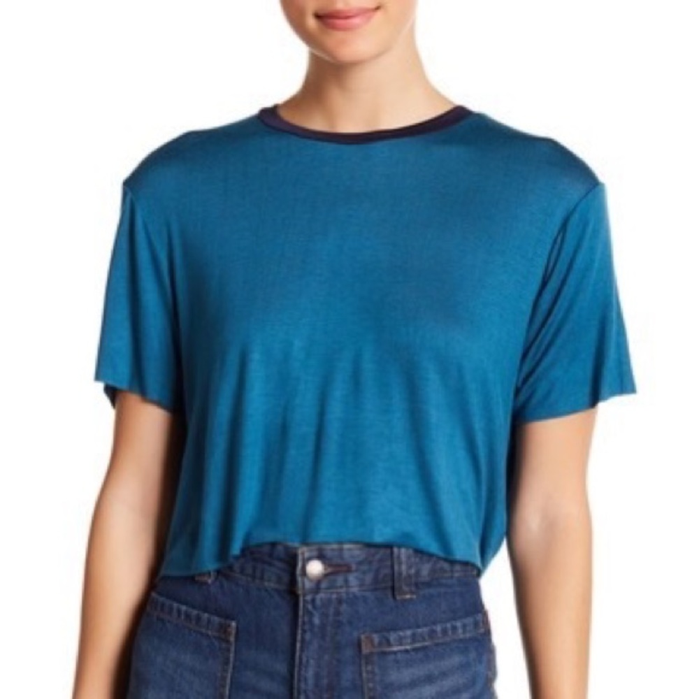 Project Social T Crew Neck Easy Tee Blue Size Medium NWOT